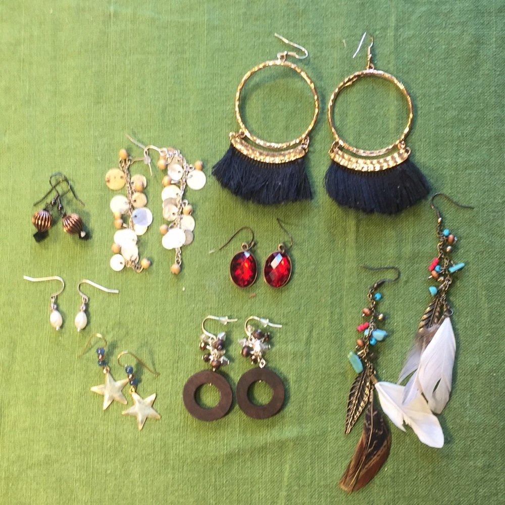 Boho Earring bundle of 8 pairs